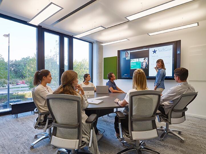 Der Meetingraum in der neuen Microsoft-Unternehmenszentrale in Schwabing