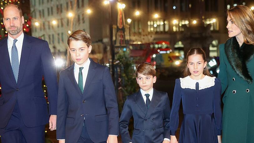 Ein anderer Auftritt als Familie (v.l.): Prinz William, Prinz George, Prinz Louis, Prinzessin Charlotte und Prinzessin Kate. Ein anderer Auftritt als Familie (v.l.): Prinz William, Prinz George, Prinz Louis, Prinzessin Charlotte und Prinzessin Kate.