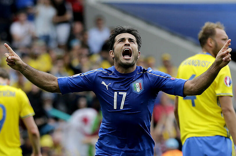 Eder feiert sein Tor - das einzige Highlight einer unansehnlichen Partie.