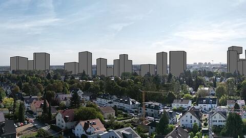 Dieses Bild verbreitet die Initiative "Hochhaus Stop". Der Blick geht von der Höglwörther Straße Richtung Süden.