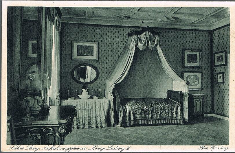 Das Zimmer, in dem Ludwig II. aufgebahrt wurde.