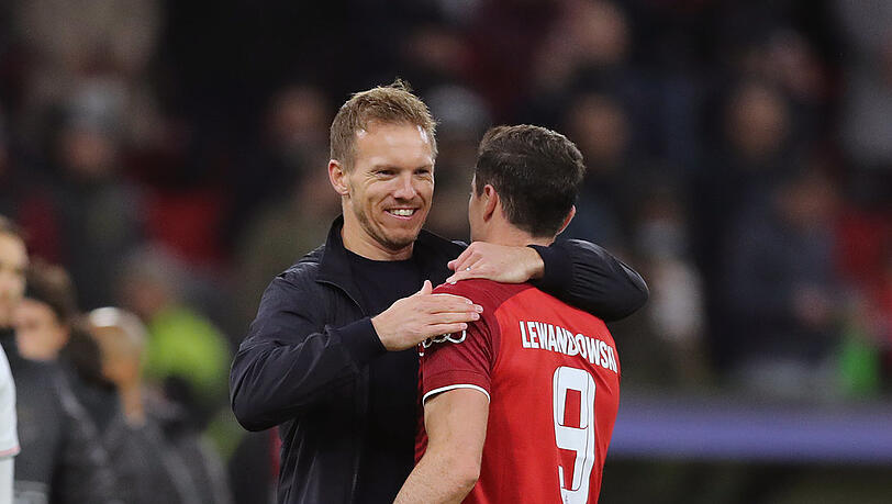 Können sich Julian Nagelsmann (l.) und Robert Lewandowski am Ende der Saison über die Meisterschaft freuen?