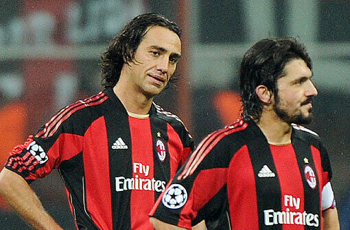 Fassunglos nach der Niederlage: Die Mailand-Spieler Alessandro Nesta Gennaro Gattuso.