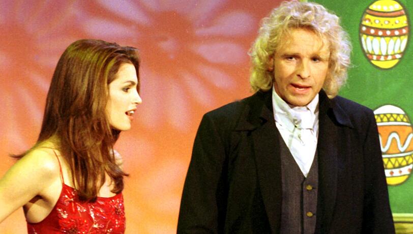 Cindy Crawford war 2000 bei Thomas Gottschalks ZDF-Show "Wetten, dass..?" zu Gast. Cindy Crawford war 2000 bei Thomas Gottschalks ZDF-Show "Wetten, dass..?" zu Gast.