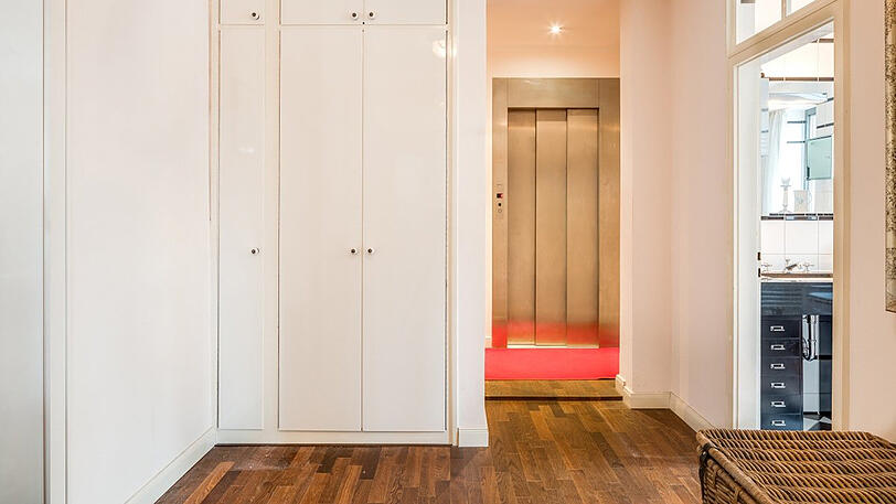 Der Lift führt direkt ins Loft.