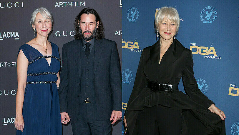 Keanu Reeves und Alexandra Grant (l.) machten ihre Liebe offiziell - und Helen Mirren (r.) freut sich für sie Keanu Reeves und Alexandra Grant (l.) machten ihre Liebe offiziell - und Helen Mirren (r.) freut sich für sie