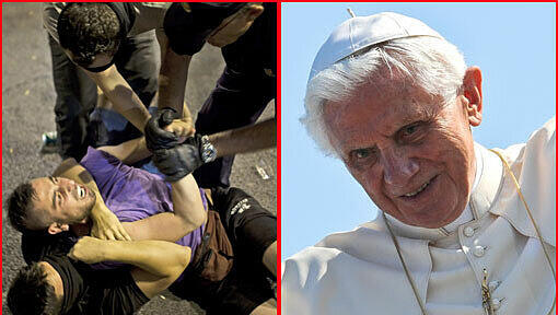 Tausende Jugendliche demonstrierten in Madrid gegen den Papstbesuch, der mit Steuergeldern finanziert sein soll. Auch die Subventionen für die Sponsoren des Weltjugendtages lehnen sie ab. Tausende Jugendliche demonstrierten in Madrid gegen den Papstbesuch, der mit Steuergeldern finanziert sein soll. Auch die Subventionen für die Sponsoren des Weltjugendtages lehnen sie ab.