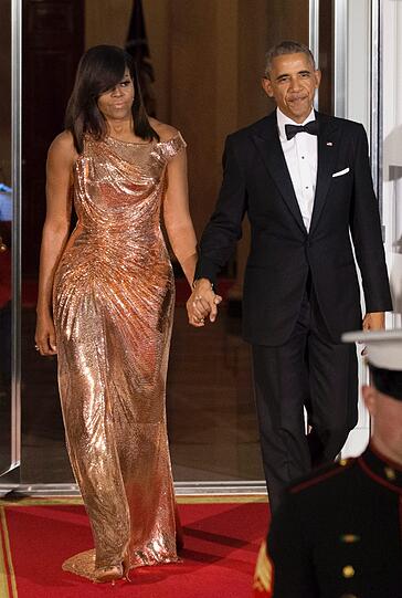 Hand in Hand: US Präsident Barack Obama und First Lady Michelle Obama.
