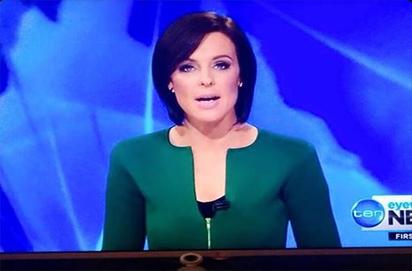 Der grüne Blazer der australischen Moderatorin Natarscha Belling wurde unfreiwillig zum Mittelpunkt der Sendung.