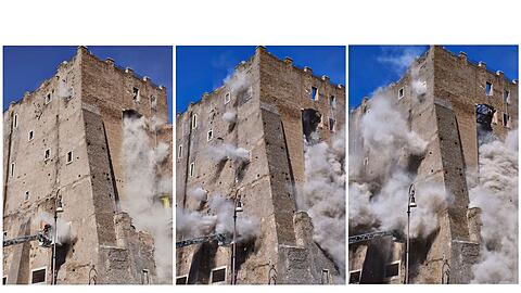 Mehrere Bauarbeiter wurden unter den Trümmern verschüttet.