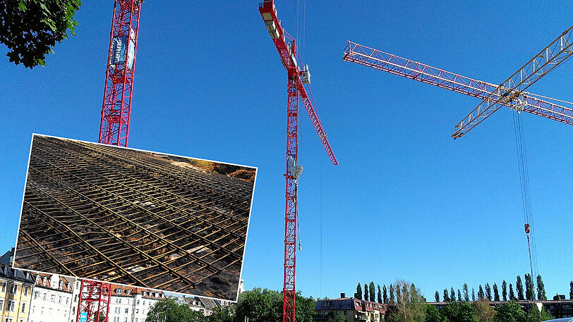 Tragisches Unglück auf der Baustelle: Ein Arbeiter wird von einer herunterfallenden Kranlast zerquetscht (Symbolbild).