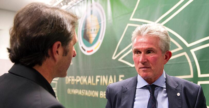 Die beiden Trainer im Gespräch: VfB-Coach Labbadia und Jupp Heynckes
