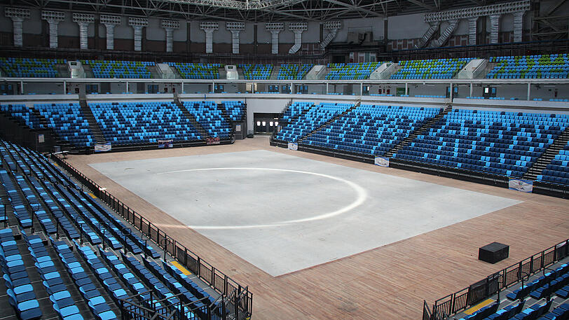 Die Arena Carioca 1 am 18.02.2017 in Rio de Janeiro (Brasilien). Hier fanden die Basketball-Spiele während Olympia statt, die Halle wird heute nicht mehr genutzt.