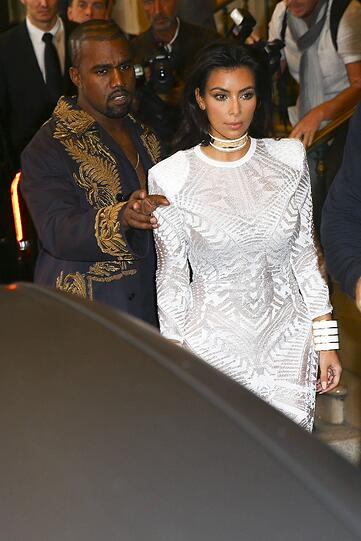 Kanye West und Kim Kardashian bei Balmain.