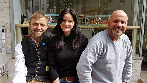 Drei Menschen auf Frühstücks-Mission (v.l.): Fabian Stingl, Bettina Baumgart und Stephan Alof.