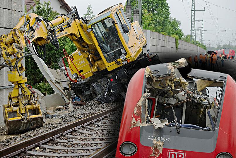 Beim Aufprall einer S-Bahn auf einen Bagger sind am Mittwochmorgen in Olching fünf Männer verletzt worden, einer von ihnen schwer.