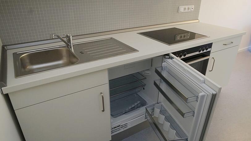 Jede Parzelle verfügt über eine Kochzeile.