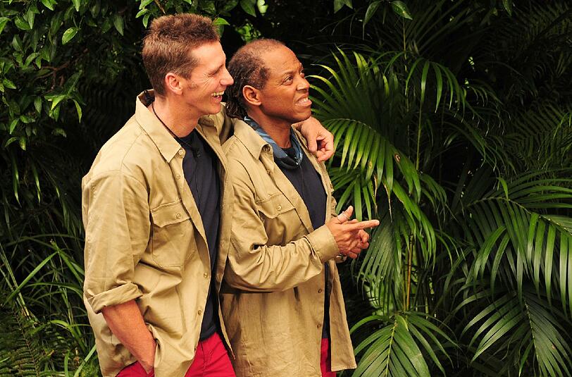 Jürgen Milski und Ricky Harris bei der Dschungelprüfung.