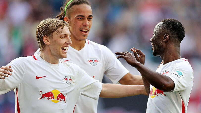 RB Leipzig setzt sich klar mit 4:0 gegen Darmstadt durch, Naby Keita (re.) trifft doppelt. RB Leipzig setzt sich klar mit 4:0 gegen Darmstadt durch, Naby Keita (re.) trifft doppelt.