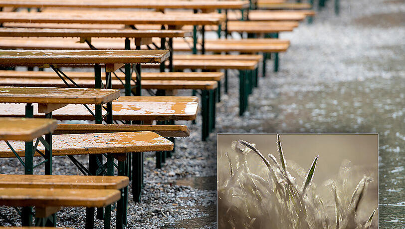 Auch in den kommenden Tagen wird es nicht besser - das Wetter bleibt wechselhaft. Durch die "Schafskälte" ist teilweise sogar Bodenfrost (kleines Bild) möglich. (Archivbilder) Auch in den kommenden Tagen wird es nicht besser - das Wetter bleibt wechselhaft. Durch die "Schafskälte" ist teilweise sogar Bodenfrost (kleines Bild) möglich. (Archivbilder)