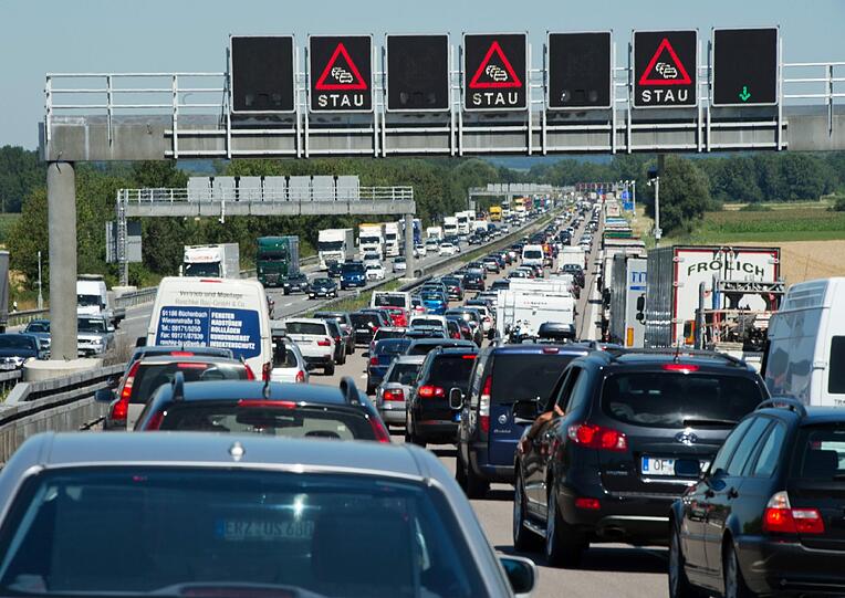 Stau auf der A9 zwischen München und Ingolstadt.