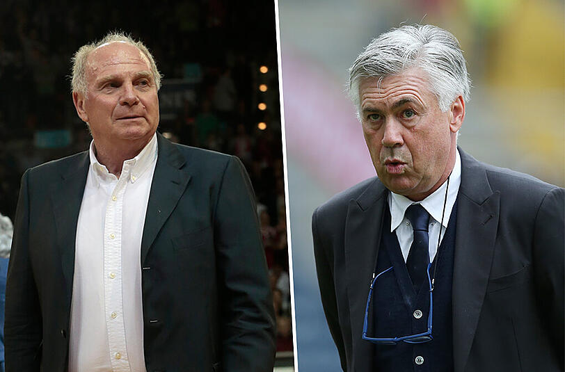 Können sich gut leiden: Uli Hoeneß und Carlo Ancelotti.