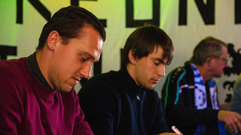 Schrieben fleißig Autogramme: Liendl und Stojkovic.