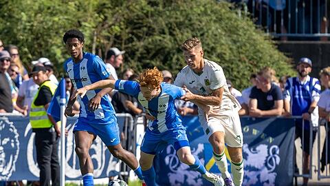 Ganz sch&ouml;n flink und gef&auml;hrlich, die Illertissener! L&ouml;we Florian Niederlechner (r.) ringt im Totopokal-Duell vor einem Jahr Robin Muth (Mitte) nieder, hinten steht Namrud Embaye. Beide damalige FVI-Akteure spielen mittlerweile woanders.