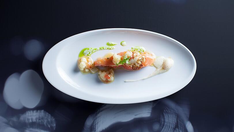 Ein kulinarischer und optischer Genuss: Die raffinierte Lachs-Vorspeise des AZ-Weihnachtsmenüs von Hans Haas. Ein kulinarischer und optischer Genuss: Die raffinierte Lachs-Vorspeise des AZ-Weihnachtsmenüs von Hans Haas.