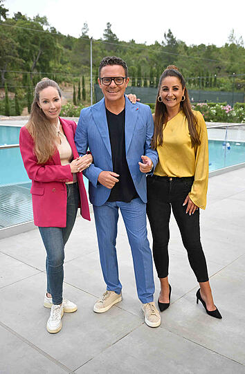 Julia Fleschenberg, Stefan Mross und dessen Freundin Eva Luginger auf dem Charity-Event  "FCR EAGLES MASTERS TOSCANA 2024".