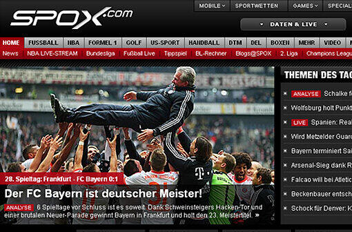 Das Sportportal Spox stellt fest: "Der FC Bayern ist deutscher Meister!".
