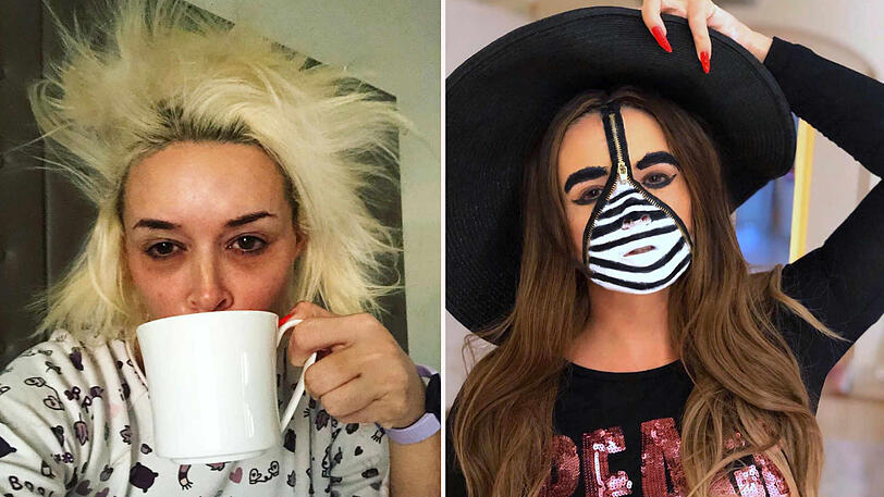 Daniela Katzenberger mit zwei sehr unterschiedlichen Halloween-Verkleidungen.