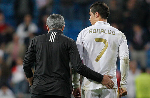 Real-Trainer Jose Mourinho und sein Schützling Cristiano Ronaldo.