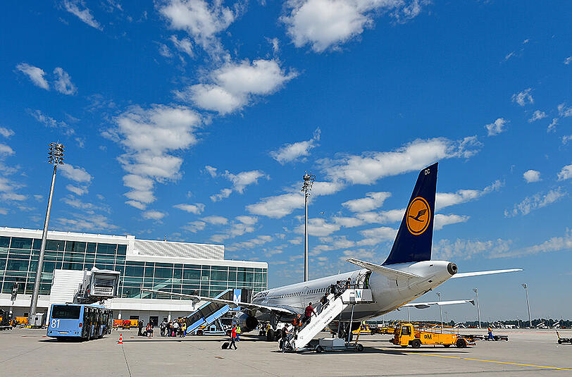 So sieht das Satellitenterminal am Flughafen München aus.