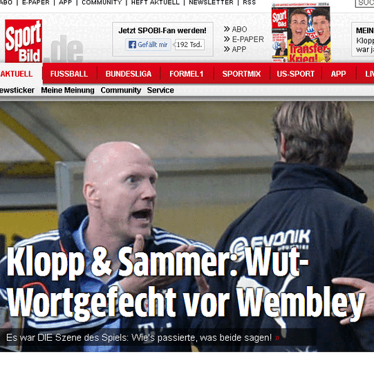 Auch bei der "Sport Bild" stehen Sammer und Klopp im Mittelpunkt.