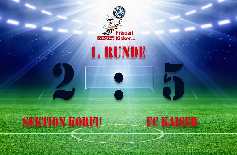 Der FC Kaiser gewann die Partie gegen die Sektion Korfu mit 5:2.
