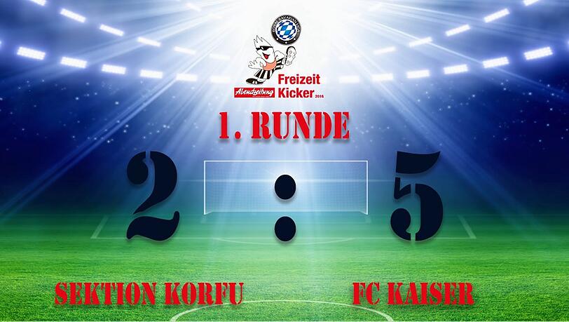 Der FC Kaiser gewann die Partie gegen die Sektion Korfu mit 5:2.