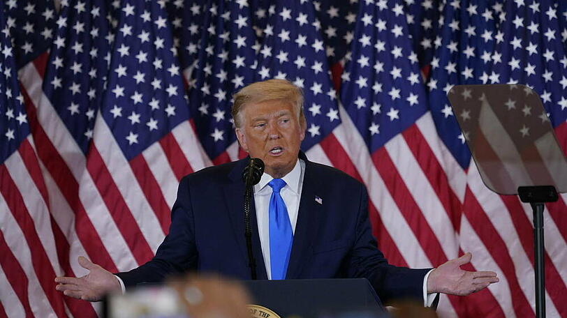 Donald Trump in der Wahlnacht im Weißen Haus.