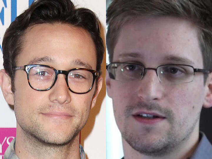 Joseph Gordon-Levitt (l.) ist demnächst als Edward Snowden zu sehen