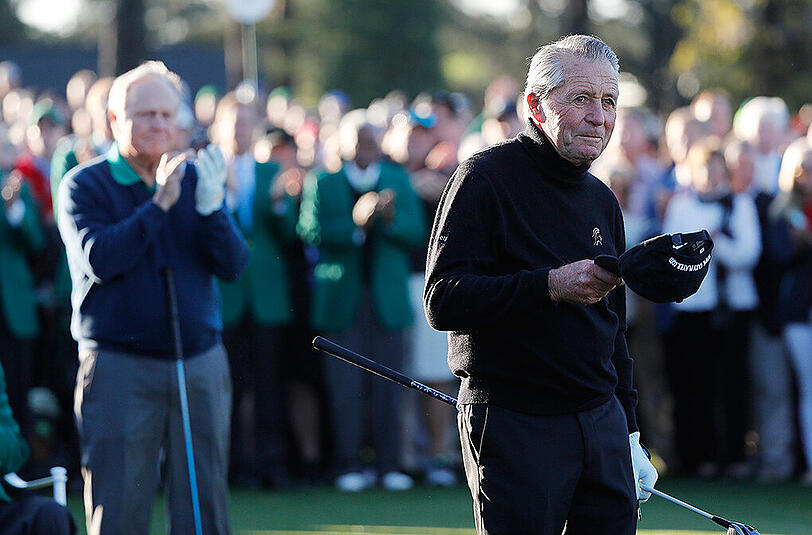 Golf-Legenden unter sich: Jack Nicklaus (l.) aus den USA und Gary Player aus Südafrika.