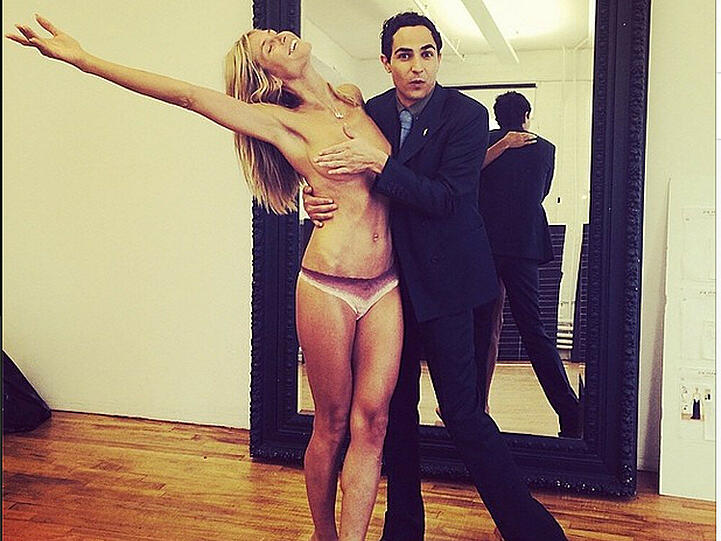 Zac Posen legt Hand an Heidi Klum