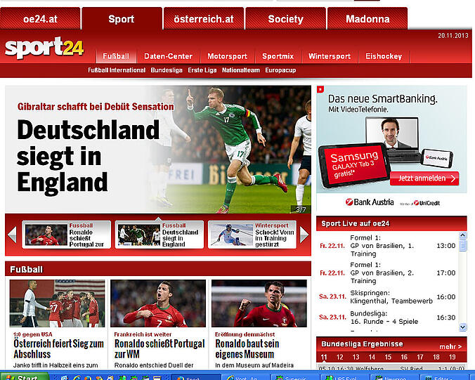 Das österreichische Sportportal oe24.at fasst nüchtern zusammen: Deutschland siegt in England.
