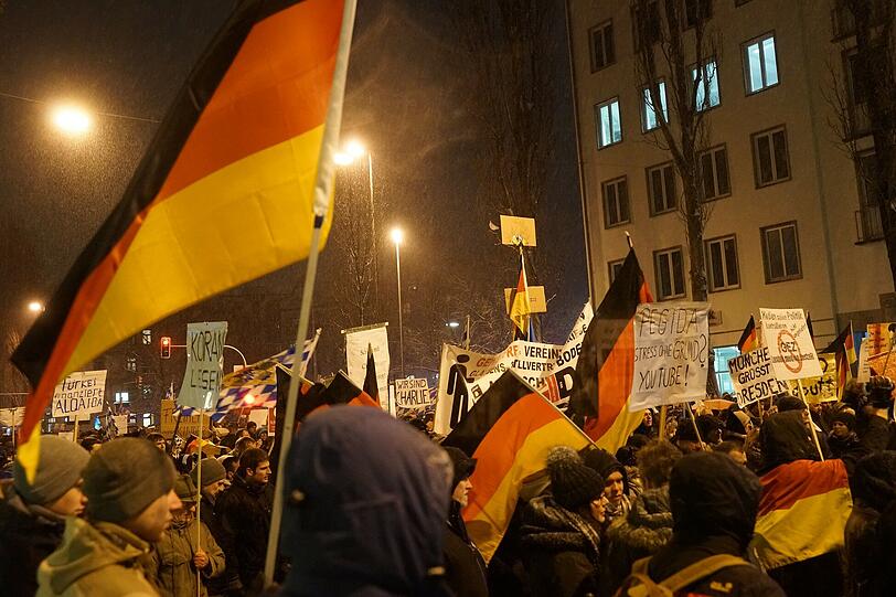 Die Bagida-Demo am Goetheplatz.