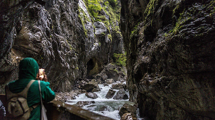 Die Partnachklamm in Garmisch-Partenkirchen.