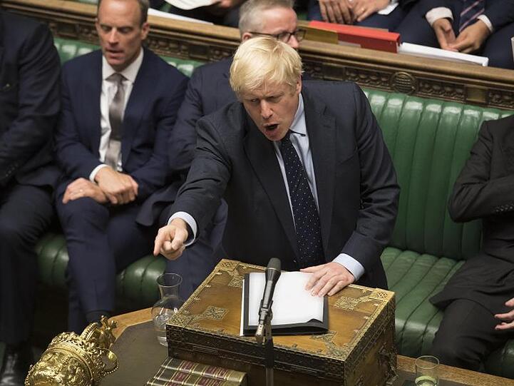 Premier Boris Johnson nach seiner Abstimmungsniederlage am späten Dienstagabend.