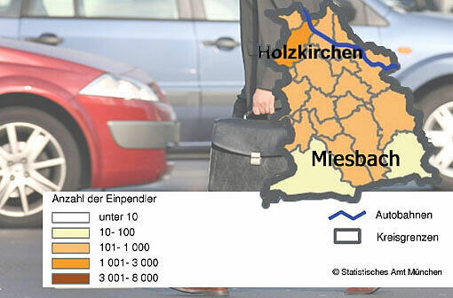 MIESBACH: Einpendlerinnen 5698 Auspendler/innen 1483 zusammen 7181
