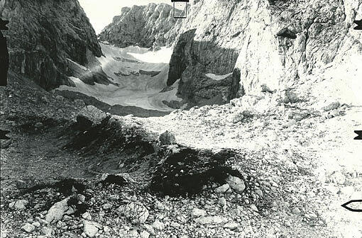 Das Blaueis in den Berchtesgadener Alpen ist der nördlichste Gletscher der Alpen. Hier ein Foto aus dem Jahr 1980.