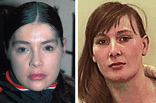 Die Fahndungsfotos von zwei der verschwundenen Prostituierten: Suzanne Blamires (36) und Shelley Armitage (31).