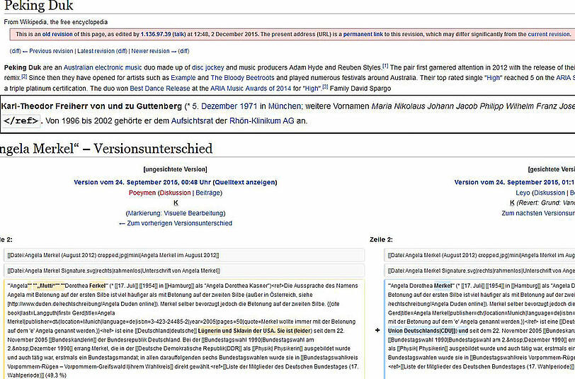 Von falschen Namen und falschen Familienmitgliedern bis hin zu kruden Job-Beschreibungen. Alles findet man auch in Wikipedia.