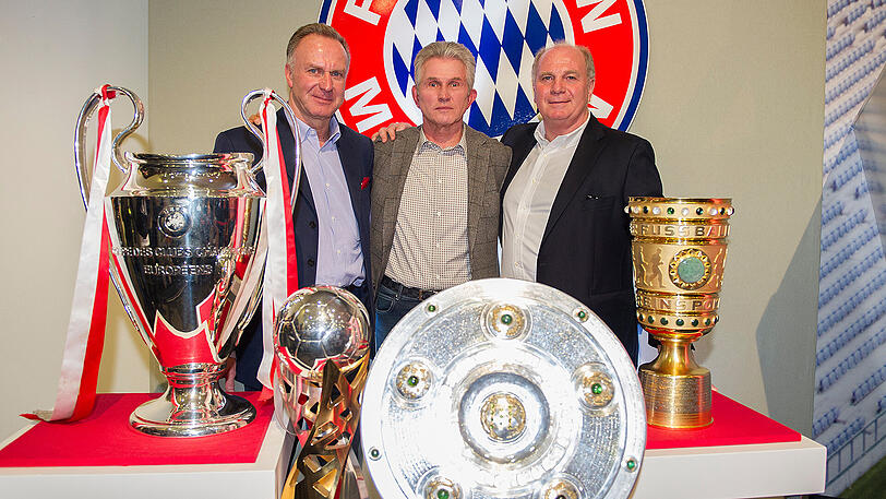 Karl-Heinz Rummenigge (l.), Jupp Heynckes (m.) und Uli Hoeneß.